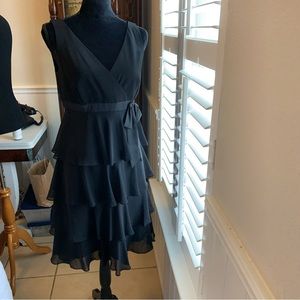 Vintage Sheri Martin little black party dress, flowing layers.
